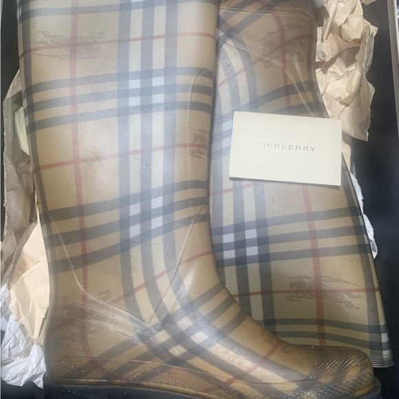 Burberry Rubber Plaid Rainboots - Picture 1 of 4